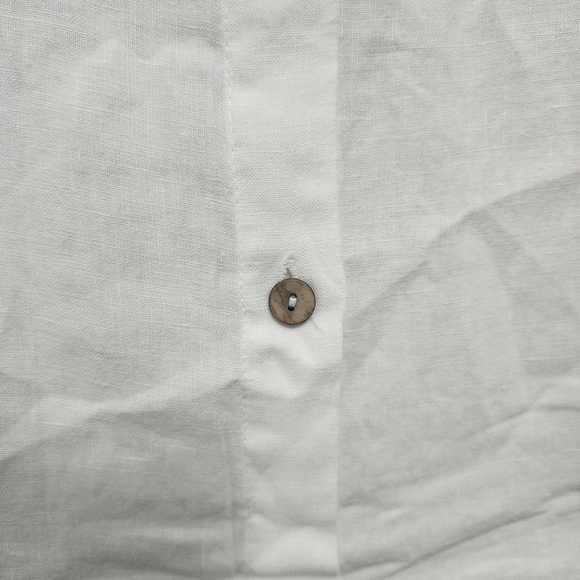 Soft surroundings women's button-up tunic top size 1X white 100% linen n… - Picture 6 of 8